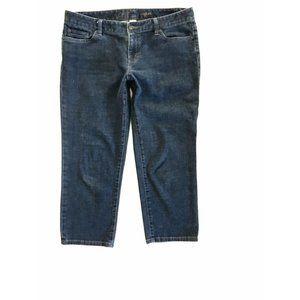 LOFT Ann Taylor Capri Jeans 8 Cropped Pants Blue Denim Stretch Casual 34X23 EUC